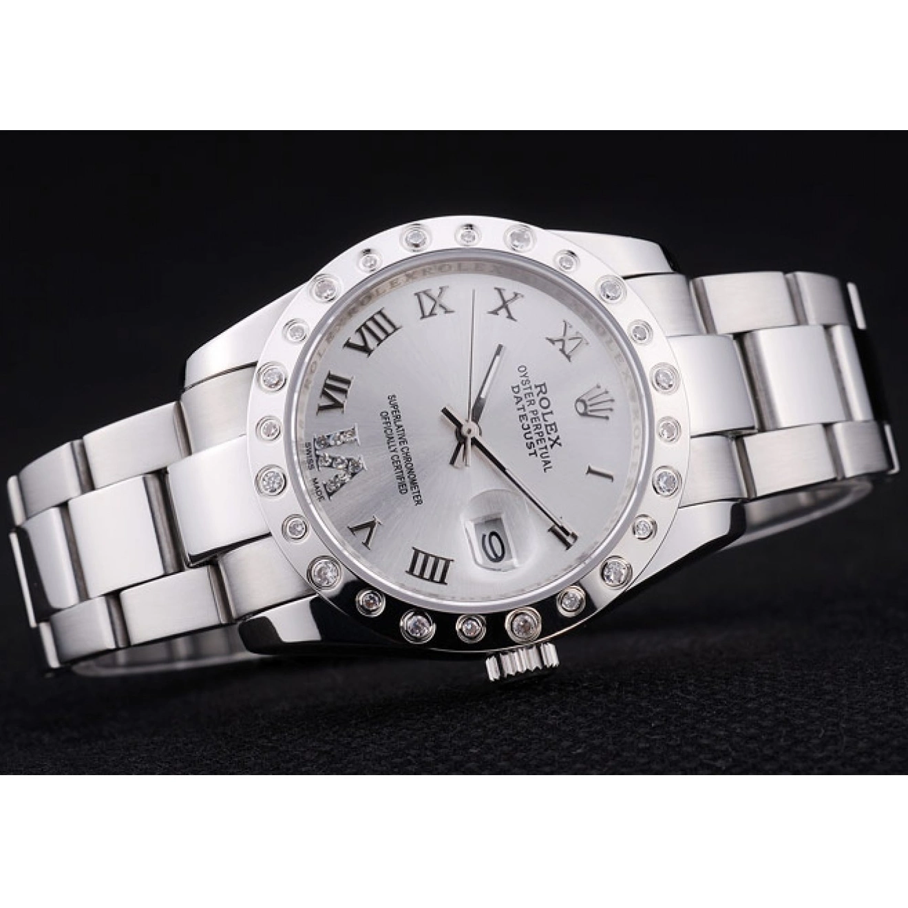 Good Copy Rolex Watches Silver Datejust 7468 Dial Rolex Bezel Diamond 0617